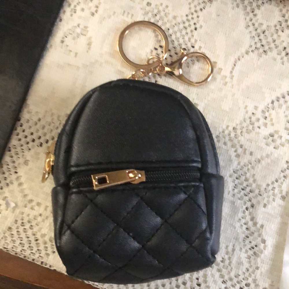 Tiny backpack key ring car charm bag or purse charm